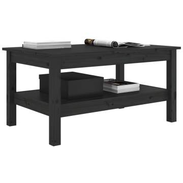 Elegant Black Coffee Table - Solid Pine 80x50x40 cm