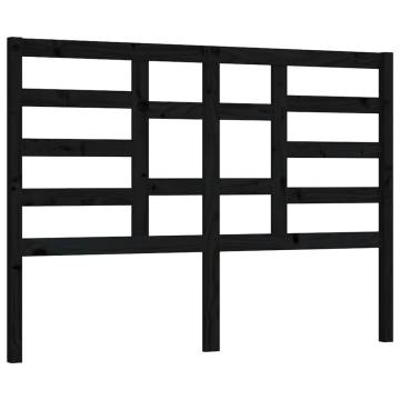 Stylish Black Wooden Bed Headboard - 141x4x104 cm