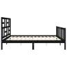 Black Super King Size Bed Frame with Headboard - Solid Wood