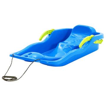 Blue Sledge with Brakes - Durable Polypropylene 87x40 cm