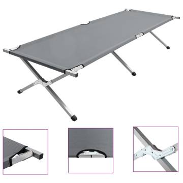 XXL Grey Camping Bed 210x80x48 cm - Comfortable & Portable