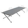 XXL Grey Camping Bed 210x80x48 cm - Comfortable & Portable