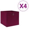 Storage Boxes 4 pcs Non-woven Fabric 28x28x28 cm Dark Red Colour dark red Quantity in Package 4 Number of 1 