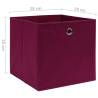 Stylish Dark Red Storage Boxes - 4 pcs Non-Woven Fabric