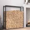 Firewood Rack Matt Black 110x28x116 cm Steel Colour black Size 110 x 28 x 116 cm 