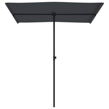 Outdoor Parasol with Aluminium Pole - 180x110 cm Black