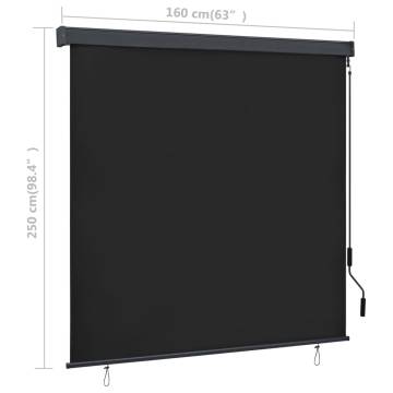 Outdoor Roller Blind 160x250 cm - Anthracite | HipoMarket