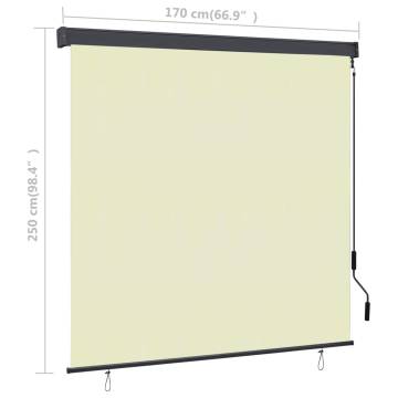 Outdoor Roller Blind 170x250 cm Cream - Stylish & Functional