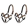 Head Collars 2 pcs for Horse - Cob Size, Black Nylon