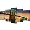 Canvas Wall Print Set Brooklyn Bridge | 200 x 100 cm