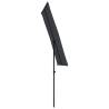 Outdoor Parasol with Aluminium Pole - 180x110 cm Black