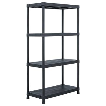 Storage Shelf Rack Black 100 kg | 60x30x138 cm Plastic