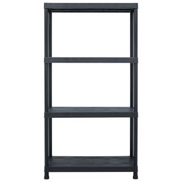 Storage Shelf Rack Black 100 kg | 60x30x138 cm Plastic