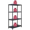 Storage Shelf Rack Black 100 kg | 60x30x138 cm Plastic