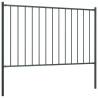 Fence Panel with Posts - Powder-coated Steel Anthracite | Hipo Market