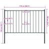 Fence Panel with Posts - Powder-coated Steel Anthracite | Hipo Market