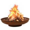 Fire Pit 80 cm Steel Colour brown Size Φ 80 x 20 cm 