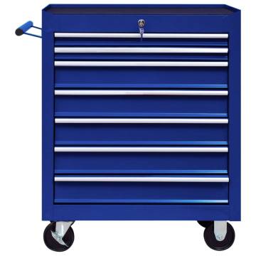 Workshop Tool Trolley with 7 Drawers - Blue | Hipo Market