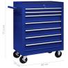 Workshop Tool Trolley with 7 Drawers - Blue | Hipo Market