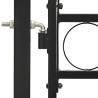 Double Door Fence Gate - Arched Top Steel - 300x150 cm - Black