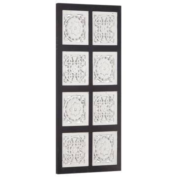 Hand-Carved Black & White Wall Panel - 40x80 cm | Hipo Market