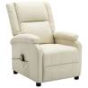 Comfortable Cream White Faux Leather Massage Chair