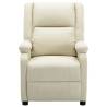 Comfortable Cream White Faux Leather Massage Chair