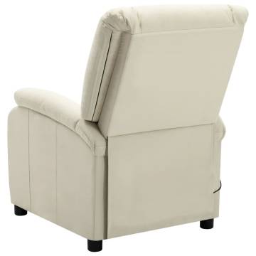 Comfortable Cream White Faux Leather Massage Chair