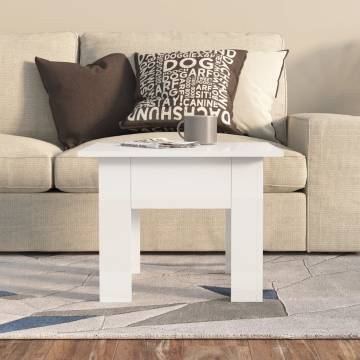 High Gloss White Coffee Table - Modern & Stylish - 55x55x42 cm