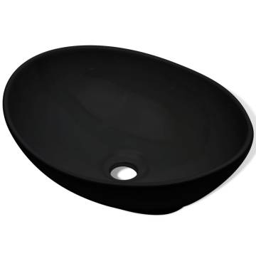 Stylish Black Ceramic Basin 40x33 cm for Modern Interiors