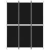 3-Panel Room Divider Black 150x200 cm Fabric | Hipo Market