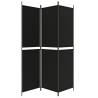 3-Panel Room Divider Black 150x200 cm Fabric | Hipo Market