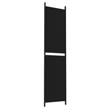 3-Panel Room Divider Black 150x200 cm Fabric | Hipo Market