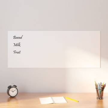 Wall-mounted Magnetic Board White 100x40 cm - Tempered Glass