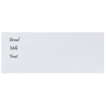 Wall-mounted Magnetic Board White 100x40 cm - Tempered Glass