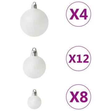 100 Piece White Christmas Ball Set - Decorate Your Tree