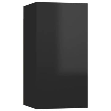 Stylish High Gloss Black TV Cabinet | 30.5x30x60 cm