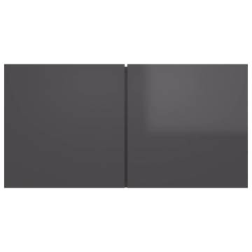 Hanging TV Cabinet High Gloss Grey - Modern Design 60x30 cm