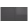 Hanging TV Cabinet High Gloss Grey - Modern Design 60x30 cm