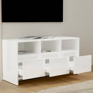 High Gloss White TV Cabinet - Stylish & Durable | HiPoMarket