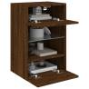 TV Wall Cabinet with LED Lights - Brown Oak | HipoMarket