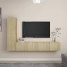 4 Piece TV Cabinet Set Sonoma Oak Engineered Wood Colour sonoma oak Quantity in Package 4 Width 80 cm 