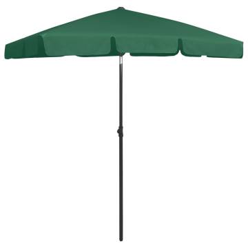 Beach Umbrella Green 180x120 cm - UV Protection & Adjustable