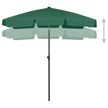 Beach Umbrella Green 180x120 cm - UV Protection & Adjustable