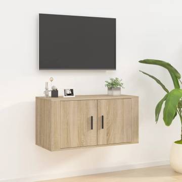 Wall Mounted TV Cabinet Sonoma Oak - Space-Saving Design