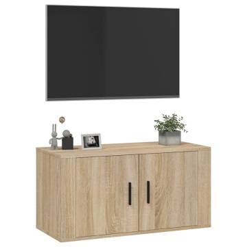 Wall Mounted TV Cabinet Sonoma Oak - Space-Saving Design