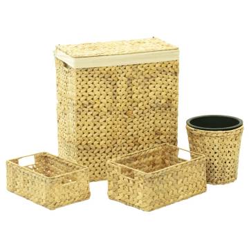 4 Piece Bathroom Set Water Hyacinth - Rustic Charm & Functionality