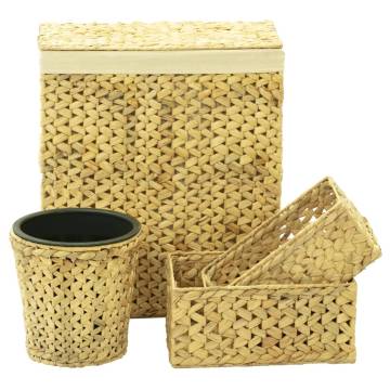 4 Piece Bathroom Set Water Hyacinth - Rustic Charm & Functionality