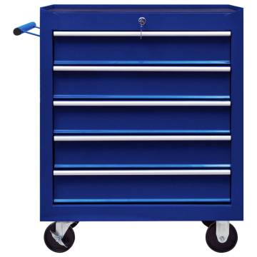 Blue Workshop Tool Trolley with 5 Drawers - Organize Your Tools