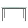 Stylish Light Grey Garden Table - 150x90 cm Aluminium & Glass